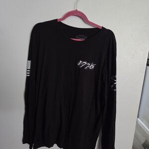 Grunt Style Black Long Sleeve Tee with 1776 Design